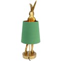Table lamp Rabbit, golden/green, E14 5W(MAX), 68x23x26cm