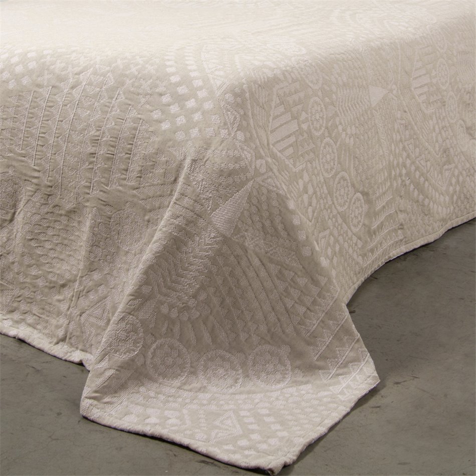 Bed cover Tatoo, linen colour, 220x260cm