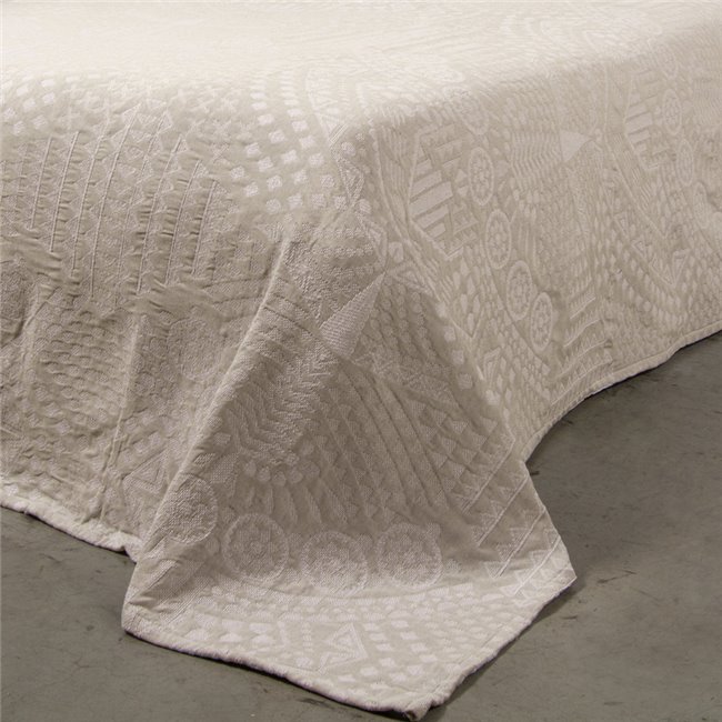 Bed cover Tatoo, linen colour, 220x260cm