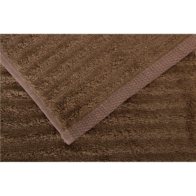Bamboo towel Stripe, 30x50cm, warm taupe colour, 550g/m2