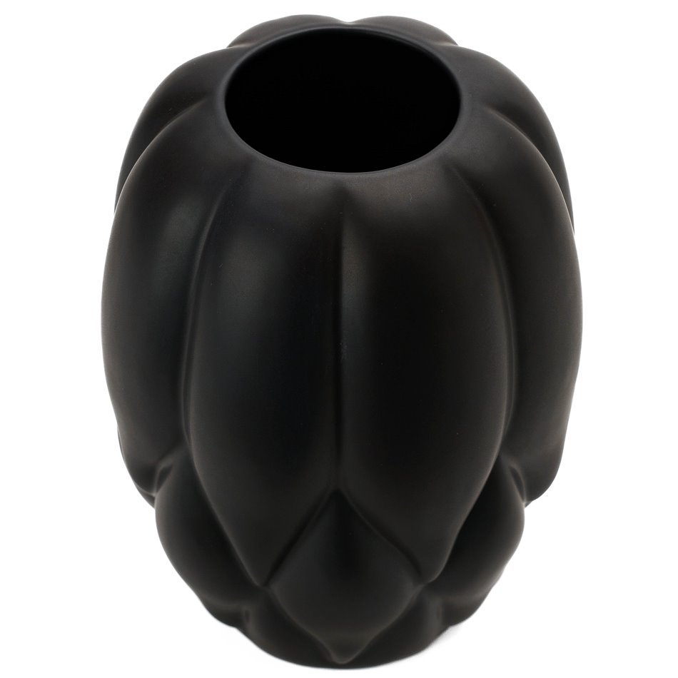 Vase Dahlia M, black matt, 24.5x17.5x17.5cm