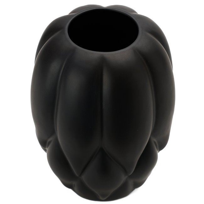 Vase Dahlia M, black matt, 24.5x17.5x17.5cm