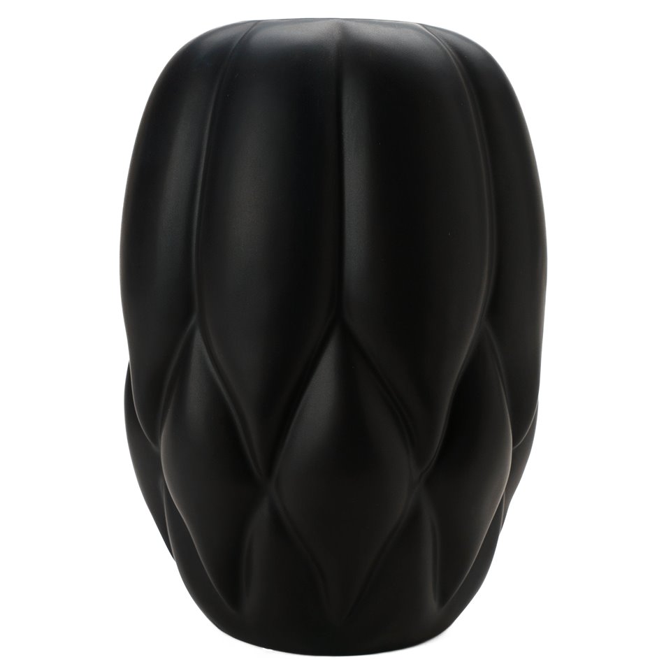 Vase Dahlia M, black matt, 24.5x17.5x17.5cm