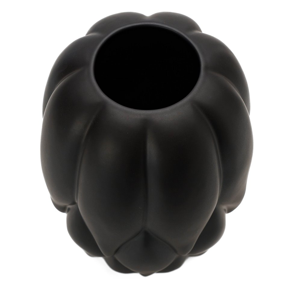Vase Dahlia M, black matt, 24.5x17.5x17.5cm