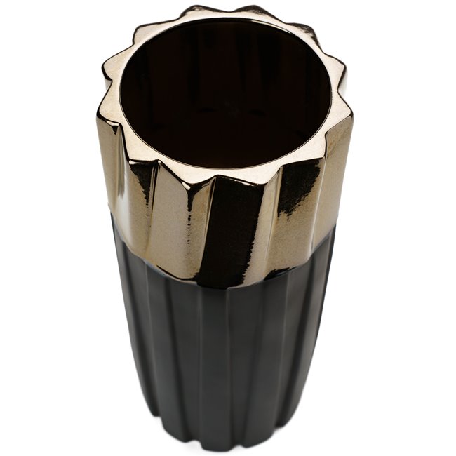 Vase Modus L, black/gold, 15x15x36cm