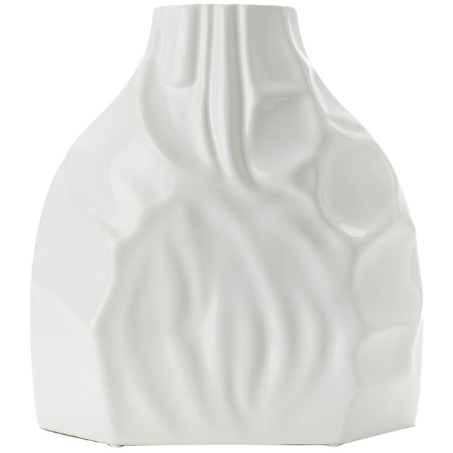 Vase Rugged L, white, 28x13x30cm