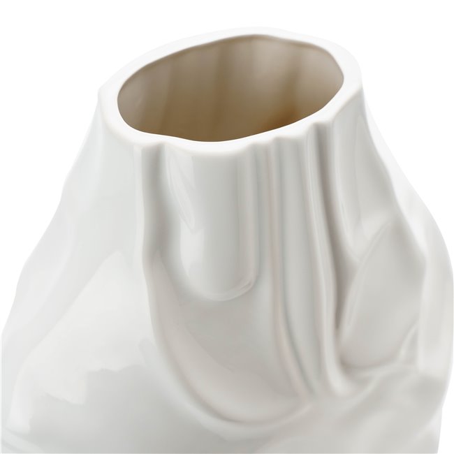 Vase Rugged L, white, 28x13x30cm