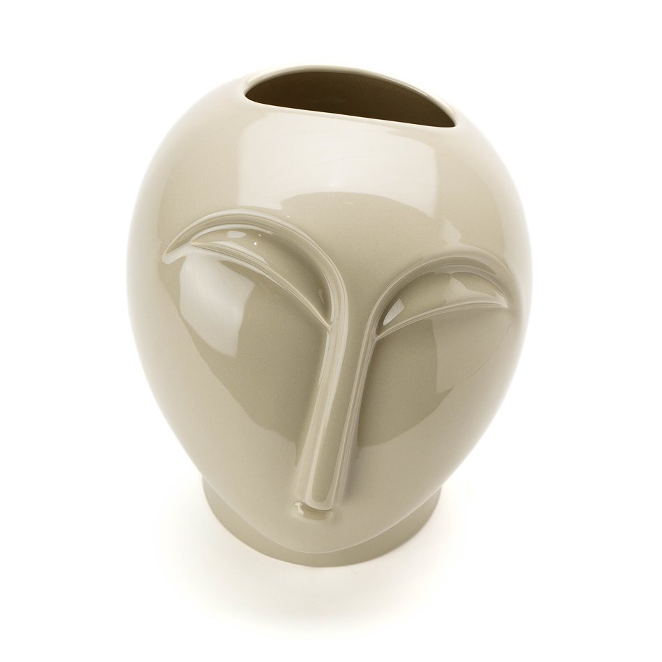 Vase Easter head fat, mole shiny, 22x18x18cm