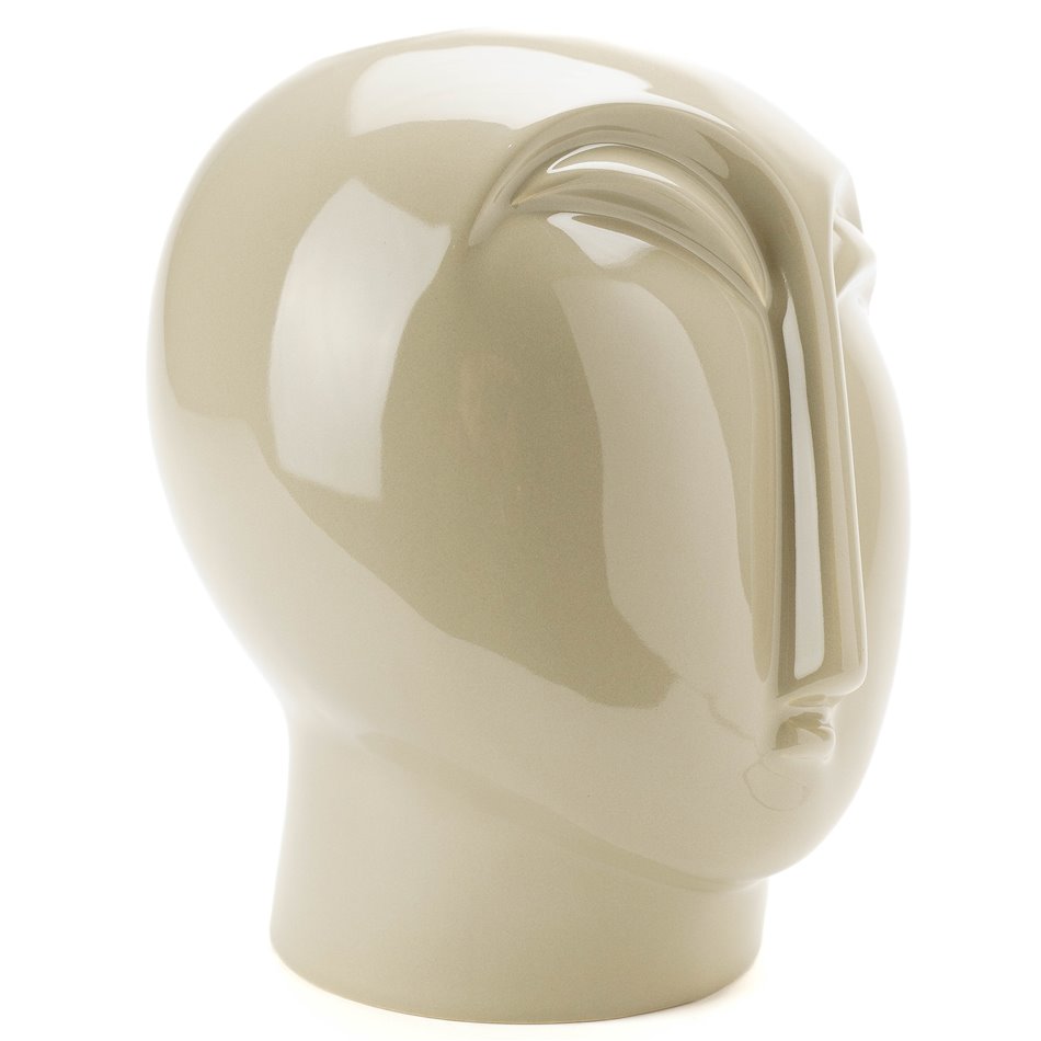 Vase Easter head fat, mole shiny, 22x18x18cm