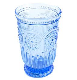 tumbler glass Santolea with sun flower, 8x13cm, 350ml