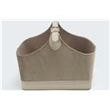 Magazine bag Trianda S, taupe, velvet, 31x20x26cm
