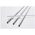 Metal drinking straws, 3pcs, silver colour, 26cm