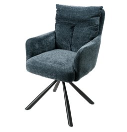 Dinner chair Aringo, dark blue, swivelling 180, 95x63x57cm