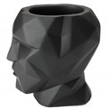 Pen holder The Head, black, cement