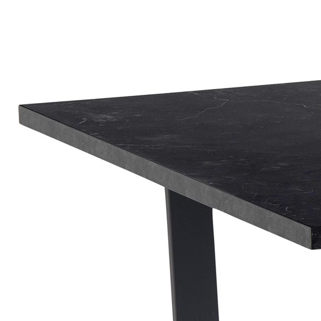 Valgomojo stalas Ablo, juodas, H74x160x90cm