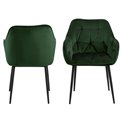Dining chair Arook, set of 2 pcs, green, H83x58x55cm, seat height 47cm