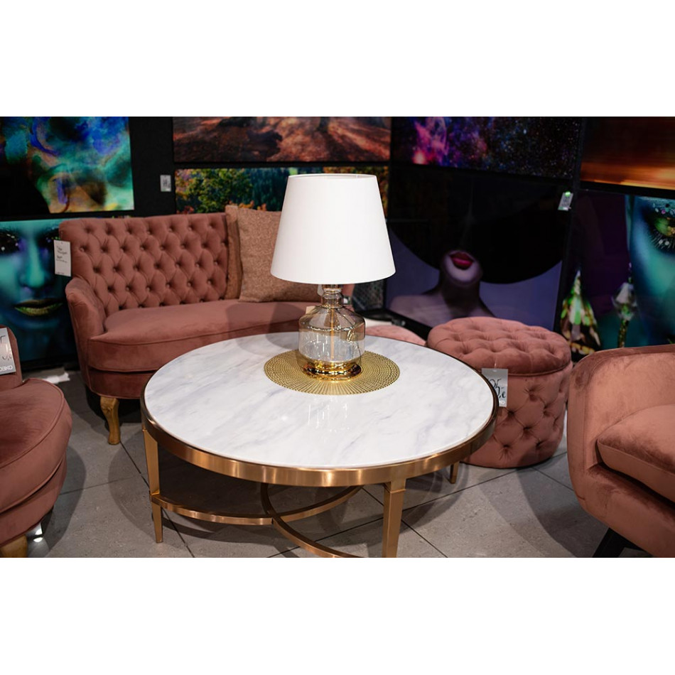 Table lamp Dizzi, champagne/golden, E27 40W (max), H-57.5cm, Ø-36cm