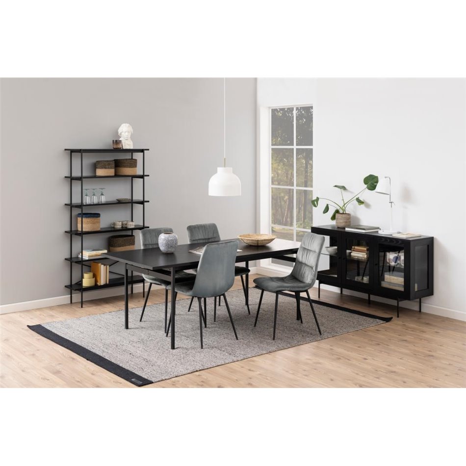 Книжная полка Agnus, черный, H172x94x27см