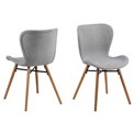 Dining chair Atilde, set of 2 pcs, light grey, H82.5x47x53cm, seat height 46cm