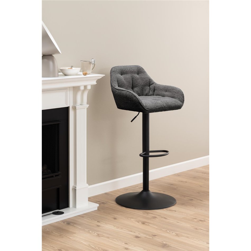 Bar stool Arook, set of 2 pcs, anthracite, H109x52x52cm, seat height 63-84cm