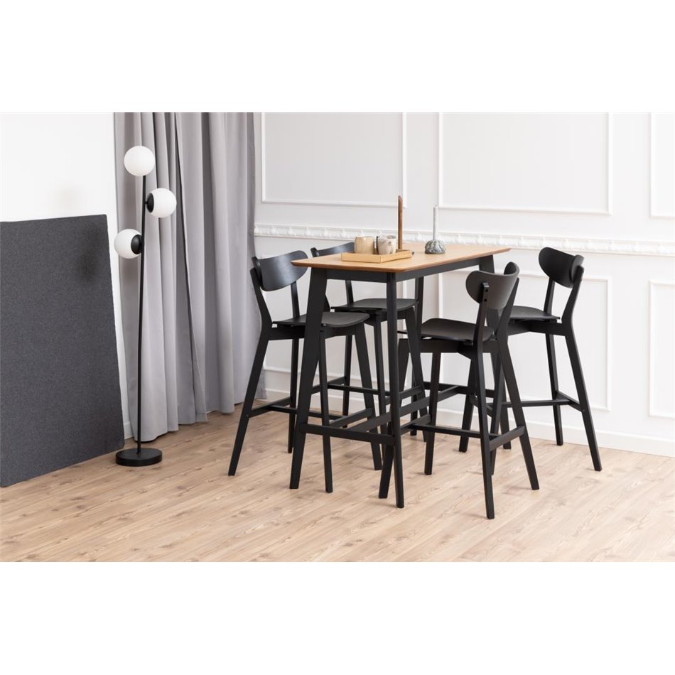 Bar table Aroxby, oak veneer, H105x120x60cm