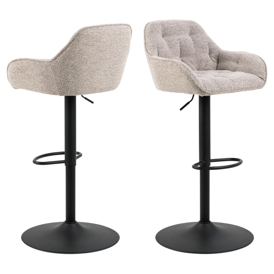 Bar stool Arook, set of 2 pcs, beige, H109x52x52cm, seat height 63-84cm