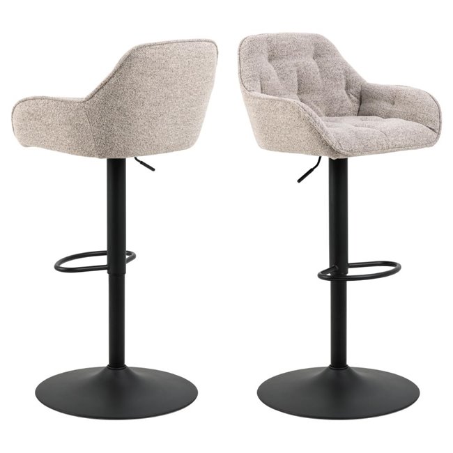 Bar stool Arook, set of 2 pcs, beige, H109x52x52cm, seat height 63-84cm
