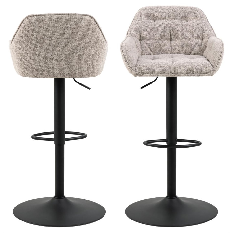 Bar stool Arook, set of 2 pcs, beige, H109x52x52cm, seat height 63-84cm