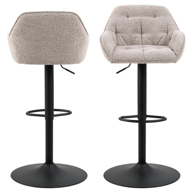 Bar stool Arook, set of 2 pcs, beige, H109x52x52cm, seat height 63-84cm