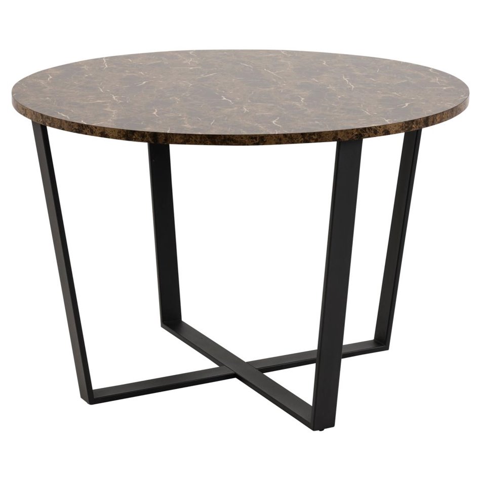 Valgomojo stalas Ablo, rudos sp. - marmuro išvaizda, D110cm, H75 cm
