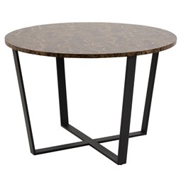 Valgomojo stalas Ablo, rudos sp. - marmuro išvaizda, D110cm, H75 cm