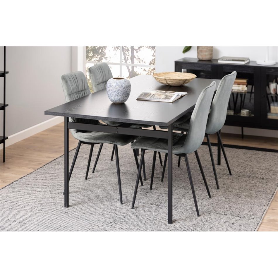 Dining table Agnus, black, H74x200x90cm
