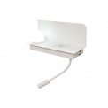Wall lamp Zelva QI/USB, white, 2 LED 3W, 28x10x13cm