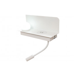 Wall lamp Zelva QI/USB, white, 2 LED 3W, 28x10x13cm