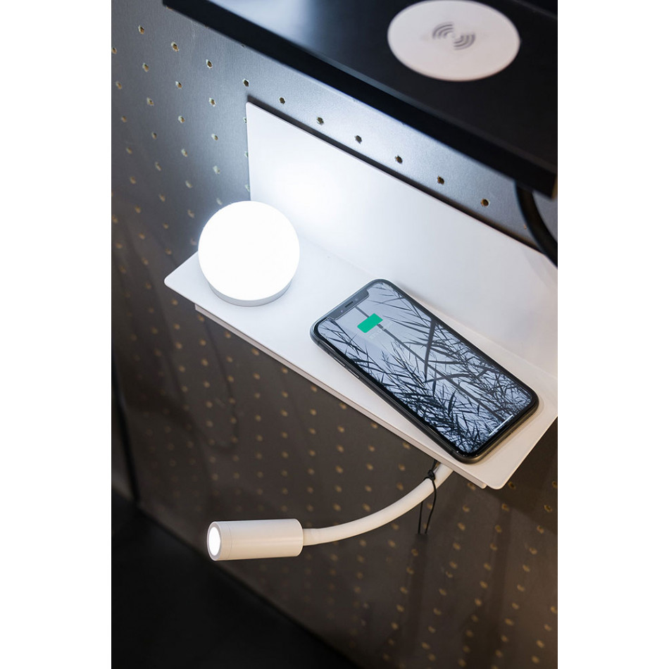 Wall lamp Zelva QI/USB, white, 2 LED 3W, 28x10x13cm