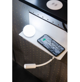 Wall lamp Zelva QI/USB, white, 2 LED 3W, 28x10x13cm
