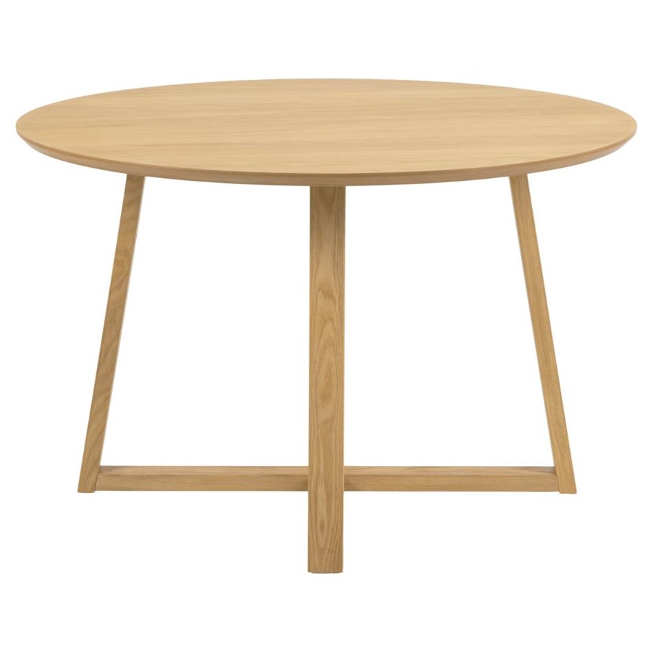 Dining table Alika, oak veneer, D120cm, H75 cm
