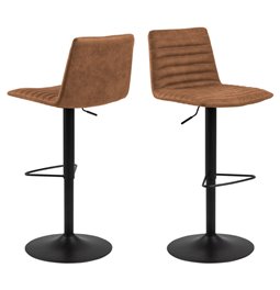 Baro kėdė Akim, rinkinyje 2 vnt, rudos sp., H110.5x50x46cm, sėdimosios dalies aukštis 60-82cm