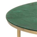 Coffee table Alis, golden/green, glass, H45cm, D80cm 