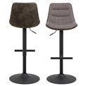 Bar stool Aisa, set of 2 pcs, grey-brown, H95x47x52.5cm, seat height 65-86cm