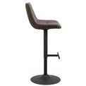 Baro kėdė Aisa, rinkinyje 2 vnt, pilkos sp.-rudos sp., H95x47x52.5cm, sėdimosios dalies aukštis 65-86cm
