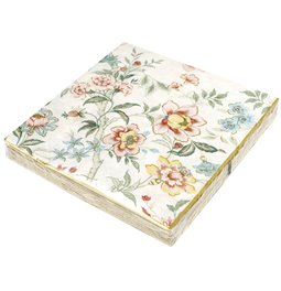 Pack of 20 paper napkins Zen Garden, white, 33x33cm