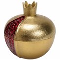 Canister Pomegranate, aluminium, golden, H13.3 D12.7cm