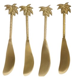 Knife set 4 Palm, brass, 14x2.5x0.25cm