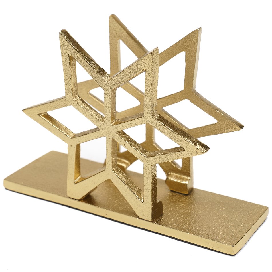Napkin holder Star, aluminium, golden, 10x15.2x5cm