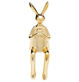 Deco figurine Rabbit Heart, golden, 29x12x9.5cm