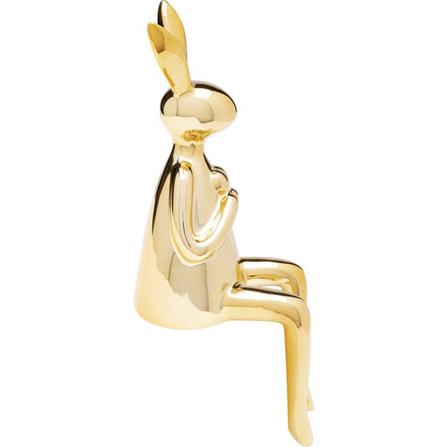 Deco figurine Rabbit Heart, golden, 29x12x9.5cm