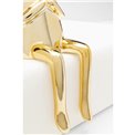 Deco figurine Rabbit Heart, golden, 29x12x9.5cm