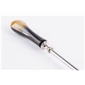 Shoe horn, aluminium with horn handle, 59x5cm
