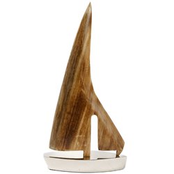 Decor Sail boat, wooden/aluminium, 18x5.5xH35cm